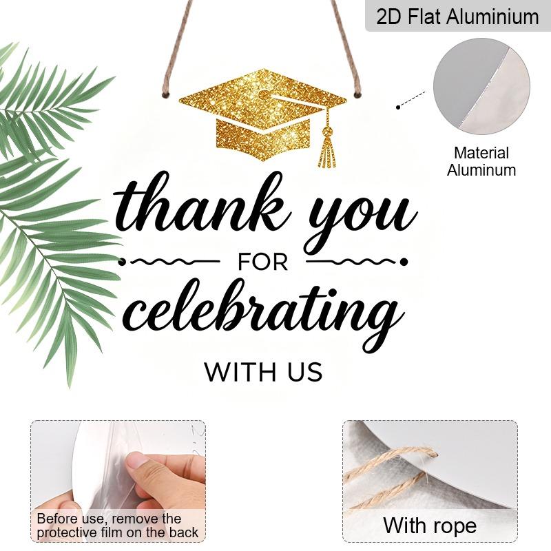 2D Flat Aluminum Graduation-themed Wall Decorations, Available In Various Sizes, Featuring A Minimalist Yet Luxurious Style. A Perfect Choice for