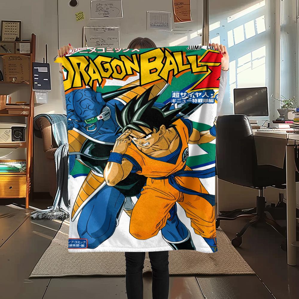 Coperta in Flanella con Stampa Personaggi Dragon Ball, Alta qualità Confortevole per Tutte le Stagioni, Arredamento per la Casa, Calore e Comfort, Perfetta per Regali di Natale