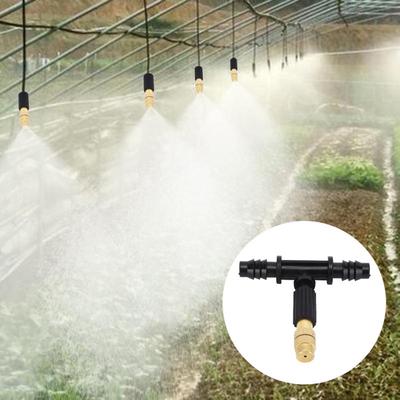 10 Ugelli Spray Nebulizzatori Fini Con Raccordo a T Sistema di Irrigazione da Giardino Raffreddamento Umidificazione Accessori Adatti Per Tubo dell'Acqua da 8 12mm