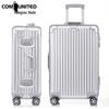 Aluminum-Magnesium Alloy Suitcase with Aluminum Frame, Universal Wheels, Combination Lock - 24" Carry-On for Students & Men's Business Travel.