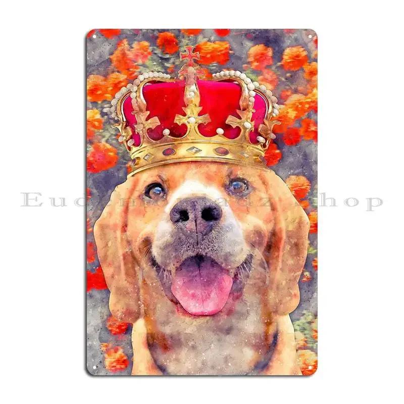 The King Dog Watercolor Metal Sign Decoration Garage Plaques Pub Personalized Wall Pub Tin Sign Poster 20x30cm(7.8x11.8inch)