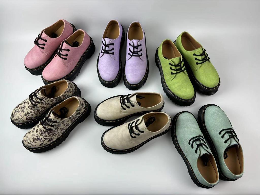 Lei Yu Women's 5cm Thick-Soled Low-Top Leather Ankle Boots - British Style, Casual and Versatile, Slimming Height-Increasing Design.