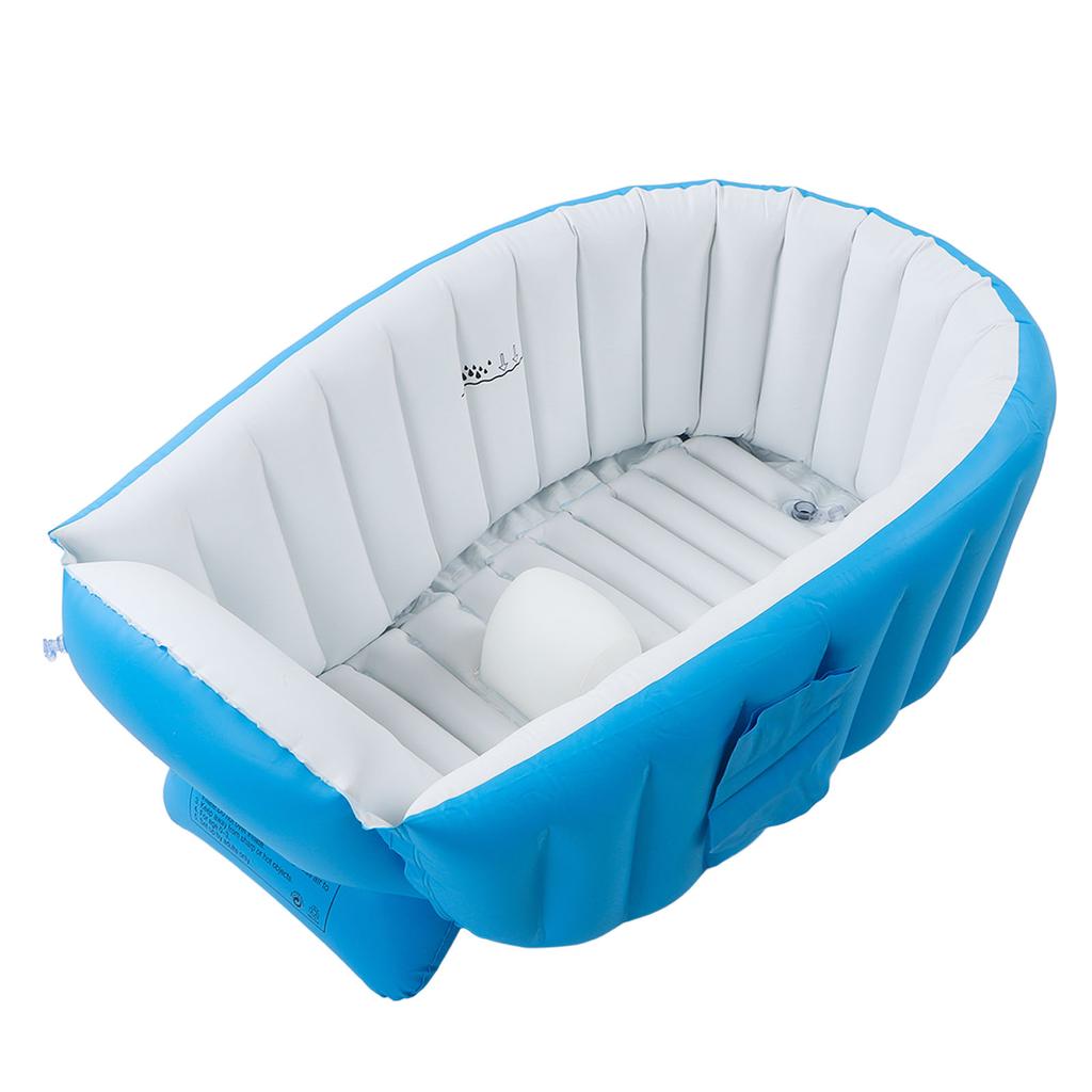 Inflatable Baby Bathtub with Air Pump Water Level Marker Skid Resistance Bottom Foldable Toddler