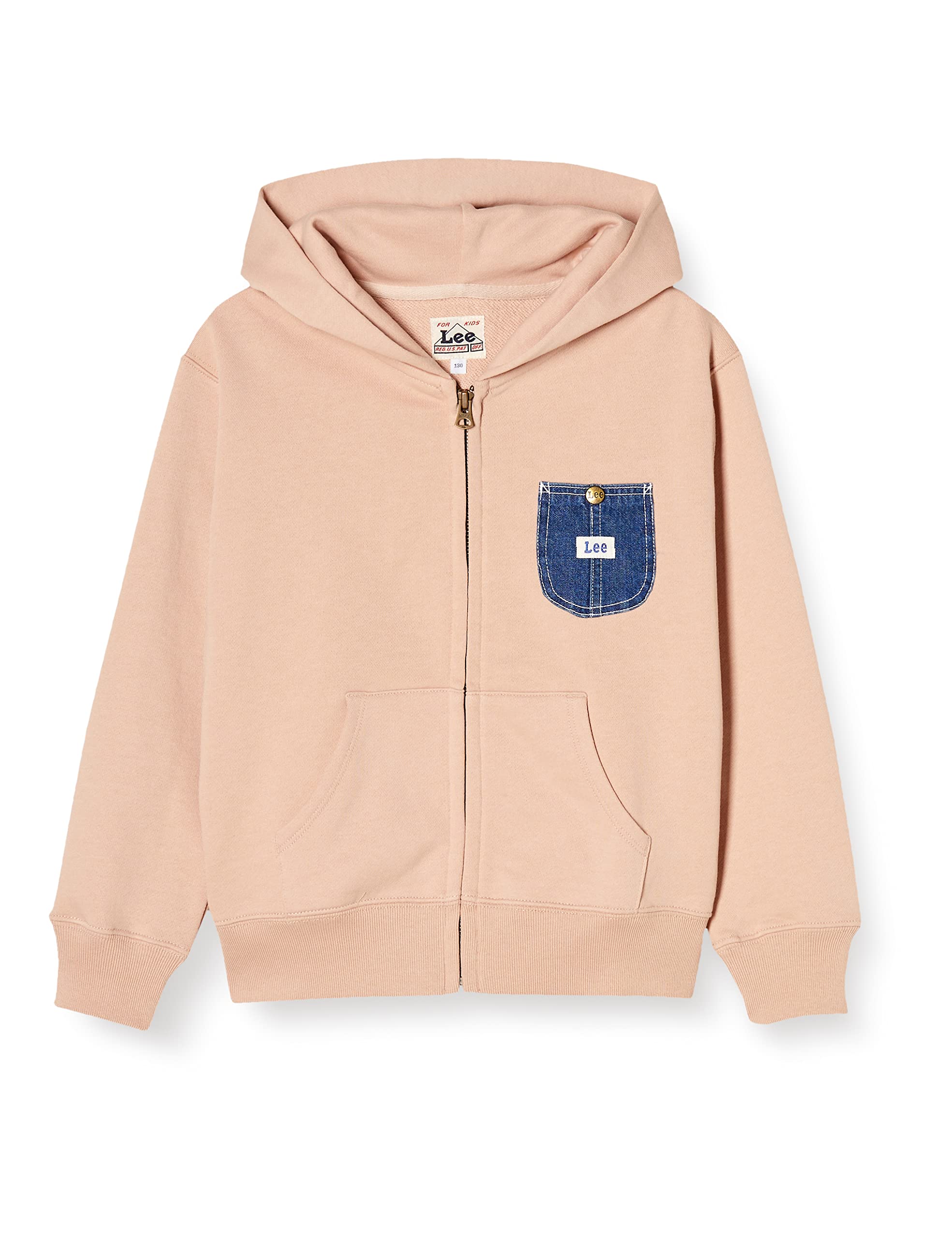 

Lee Sweatshirt Denim Pocket Size 110 [Official] Kids Hoodie, Pink, розовый