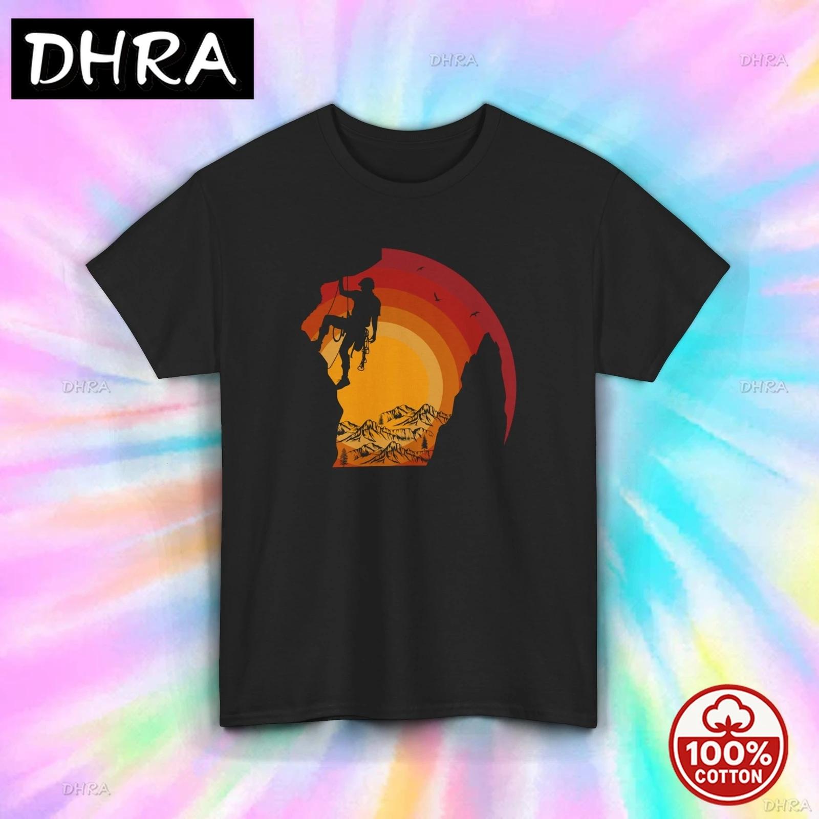 Rock Climbing TShirt Sunset Mountain Design Outdoor Adventure Tee S5XL with Shirt Breathable Comfy Tee Skater T Shirts S