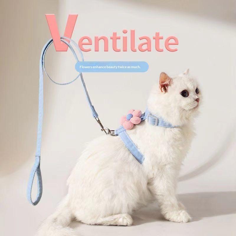 Cat Harness and Leash Set Adjustable Lightweight Escape Proof Vest for Small Cat Kitten Outdoor Camping Hiking