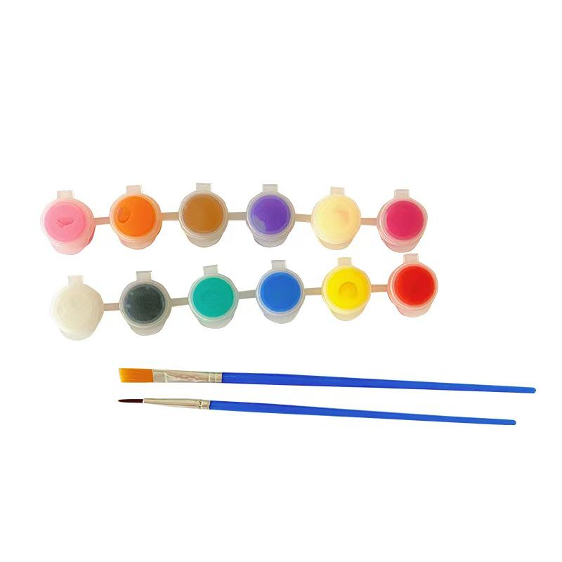 12-Color Pigment Bars 3ml, 6-Set: Kids' DIY Graffiti & Stone Painting Acrylics