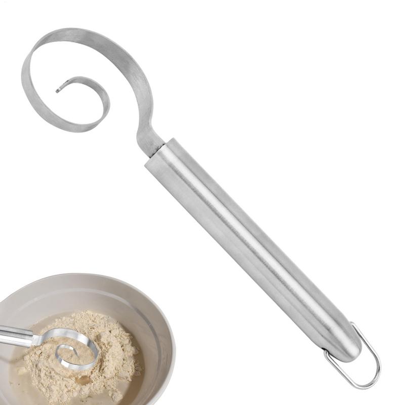 Dough Whisk Manual Mixer Tool For Bread Making Stainless Steel Thickened Non-stick Home Kitchen Utensils For Pizza Pastry