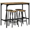 Five-Piece Industrial-Style Bar Table Set - Brown/Black