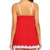 Pigiama Sexy da Donna Chemise di Pizzo Camicia da Notte Sottoveste Completa Babydoll Pigiama da Donna Sexy Scollo a V con Bordi in Pizzo Lingerie - Body da Notte Senza Maniche con Pizzo