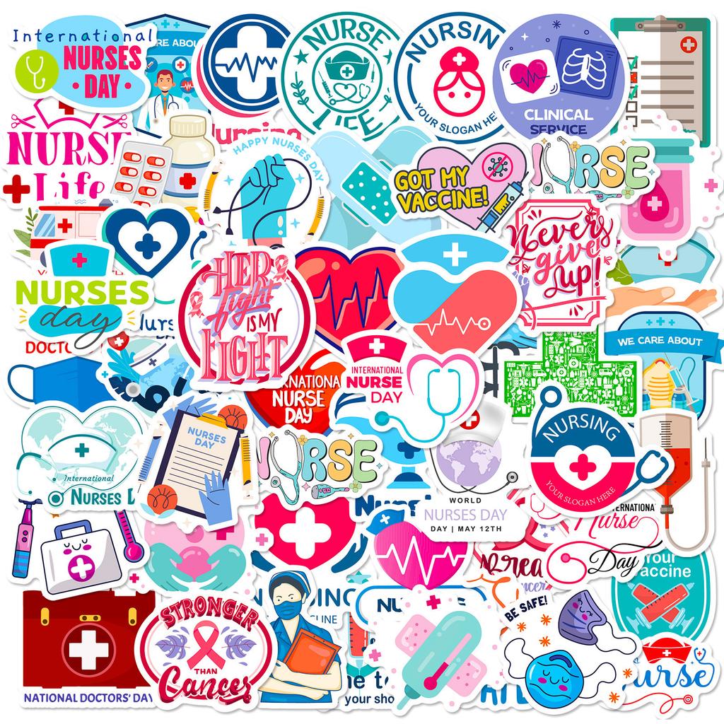 50 Stickers, Injections, Nurses, Medical Children, Picture Recognition, Baby Enlightenment, Decorative Stickers, Repeated Waterproof Stickers