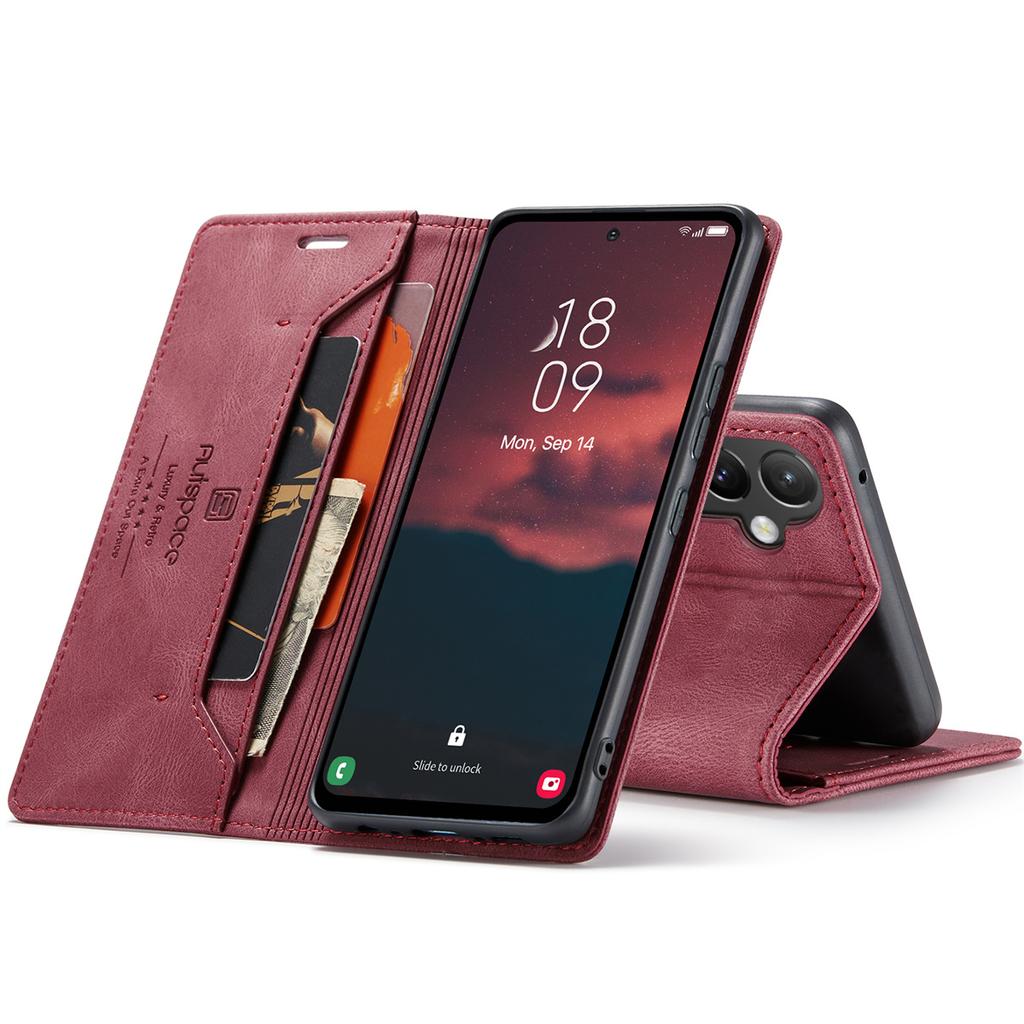 Premium Vintage Leather Wallet Case for Samsung Galaxy A15 4G/5G - RFID Protection Flip Cover with Card Slots, Shockproof Retro Style (4 Colors)