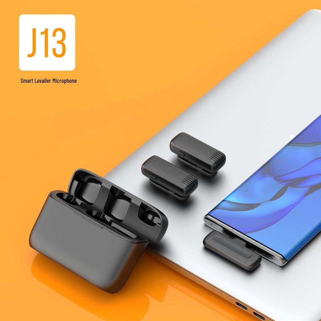 J13 Wireless Lapel Microphone with Charging Case for Live Streaming & Mobile Recording