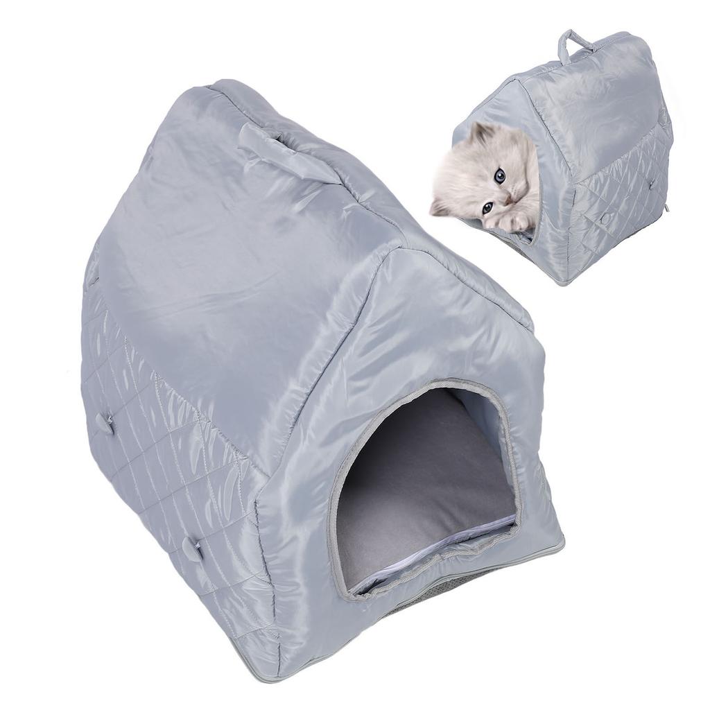 Four Ssons Pet House with Constant Temperature Hting Pad Detachable Washable Cover 35C to 55C Soft Overht Prevention Auto Power Off Cat Cave