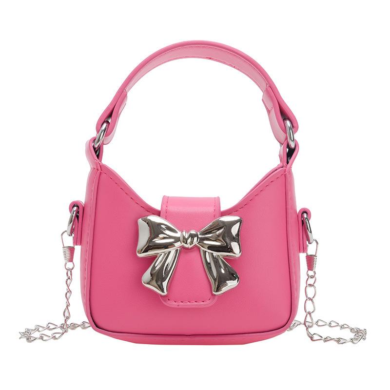 2024 Sweet Pink Bow Chain Crossbody Shoulder Bag for Women