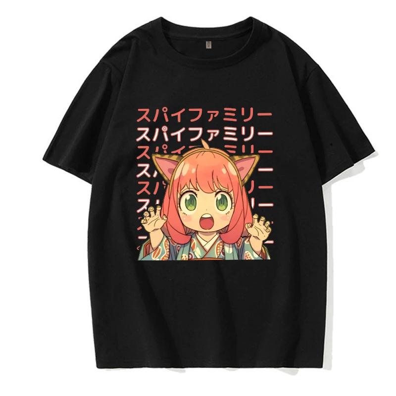 Y2k Shirt Anya Forger spy x family Anime T Shirt Kawaii Cartoon Mens/Women Tops Harajuku Unisex Fashion Streetwear Manga Tshirt