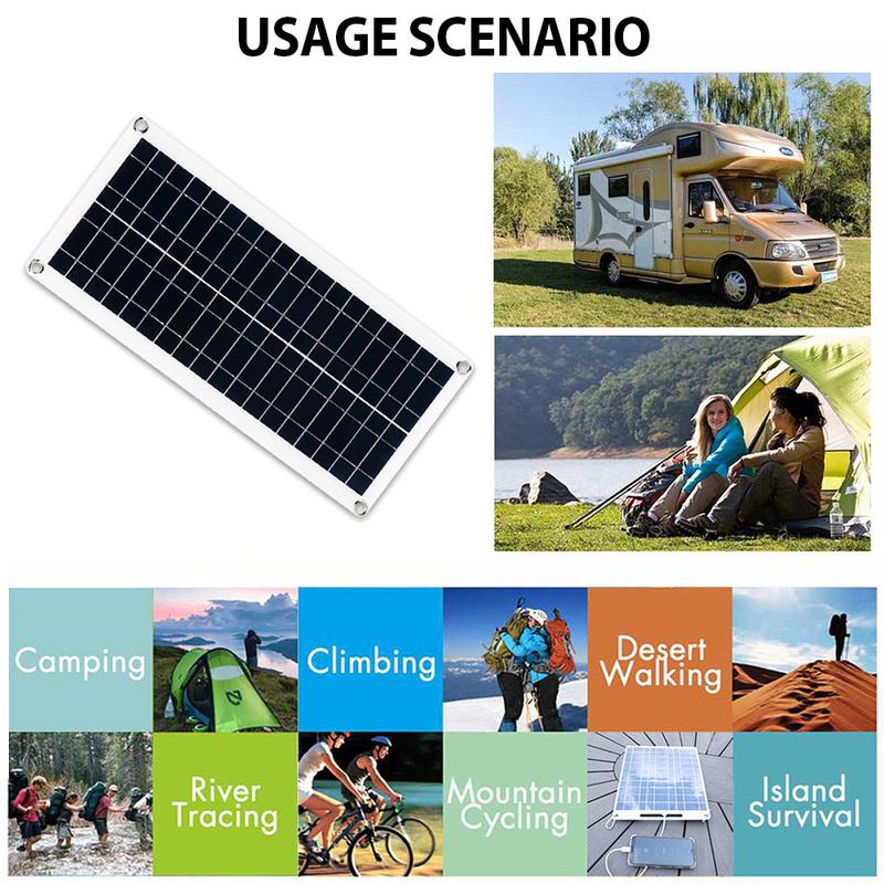 (Stock américain) Kit de panneau solaire 1000W Portable Flexible Chargeur de batterie 12V Contrôleur 100A Sortie USB pour Camping-car Téléphone Camping-car