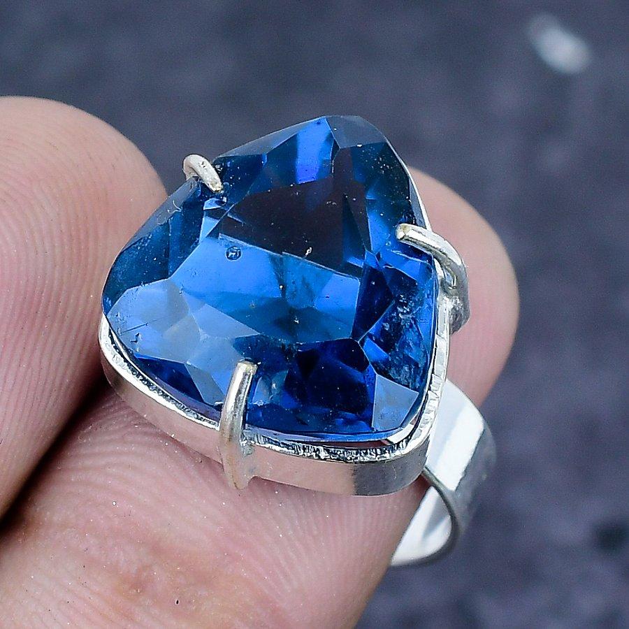 Natural Iolite Quartz Gemstone 925 Sterling Silver Jewelry Ring Size 8 L1Q28