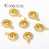 2/4/6Pcs Pendant Bails For Jewelry Making 18K Gold Plated Brass Bail Beads Connectors For DIY Necklace Findings