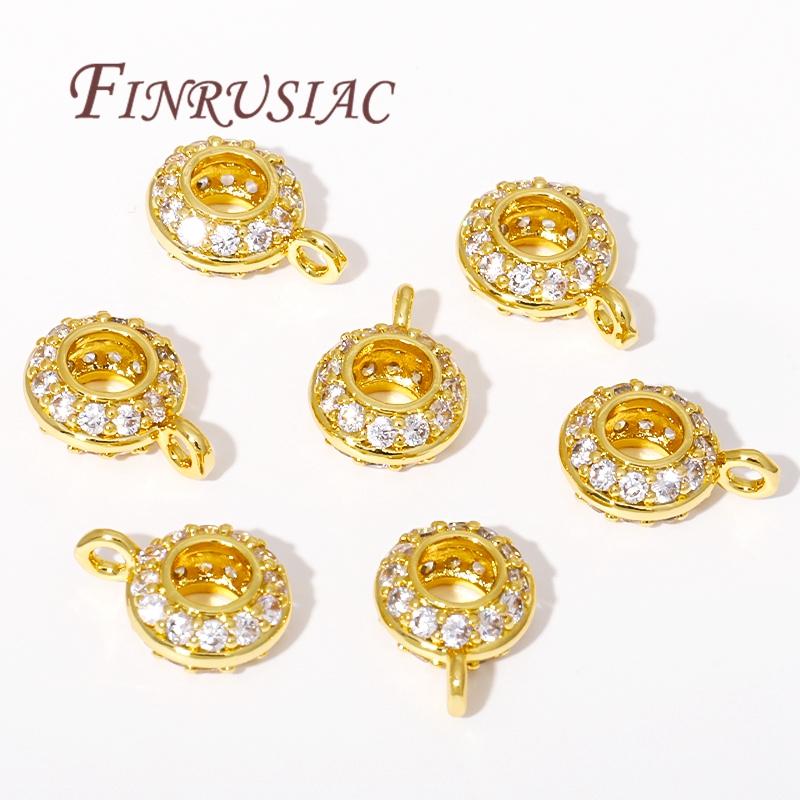 2/4/6Pcs Pendant Bails For Jewelry Making 18K Gold Plated Brass Bail Beads Connectors For DIY Necklace Findings