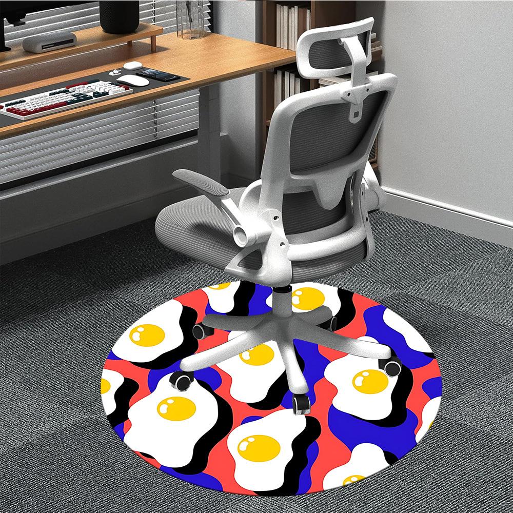 

1pc Fried Eggs Chair Carpet for Office, Soft Flannel Throw Mat, Perfect for Office, Holiday Party Decoration Choice yy260209082 80cm by 80cm