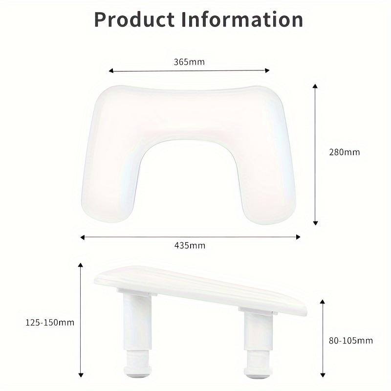 Justerbar höjd U-formad manikyristarmstöd, utrustad med ergonomiskt mikrofiberarmstöd - formaldehydfritt, rosa handstöd