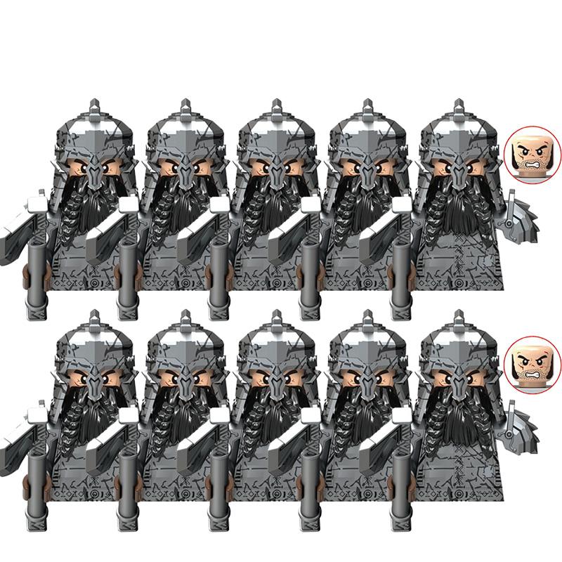 Mittelalter Herr der Ringe Durins Volk Zwergenkrieger Antike Militärsoldaten Figuren Ausrüstung Waffe Bausteine Spielzeug
