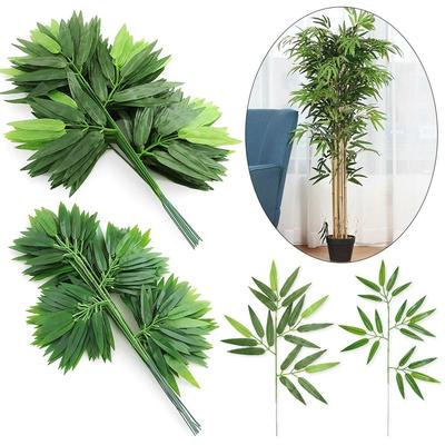 Plastic Simulation For Wedding Ornaments Garden Silk Cloth Plant Leaves Bamboo Leaf Branches