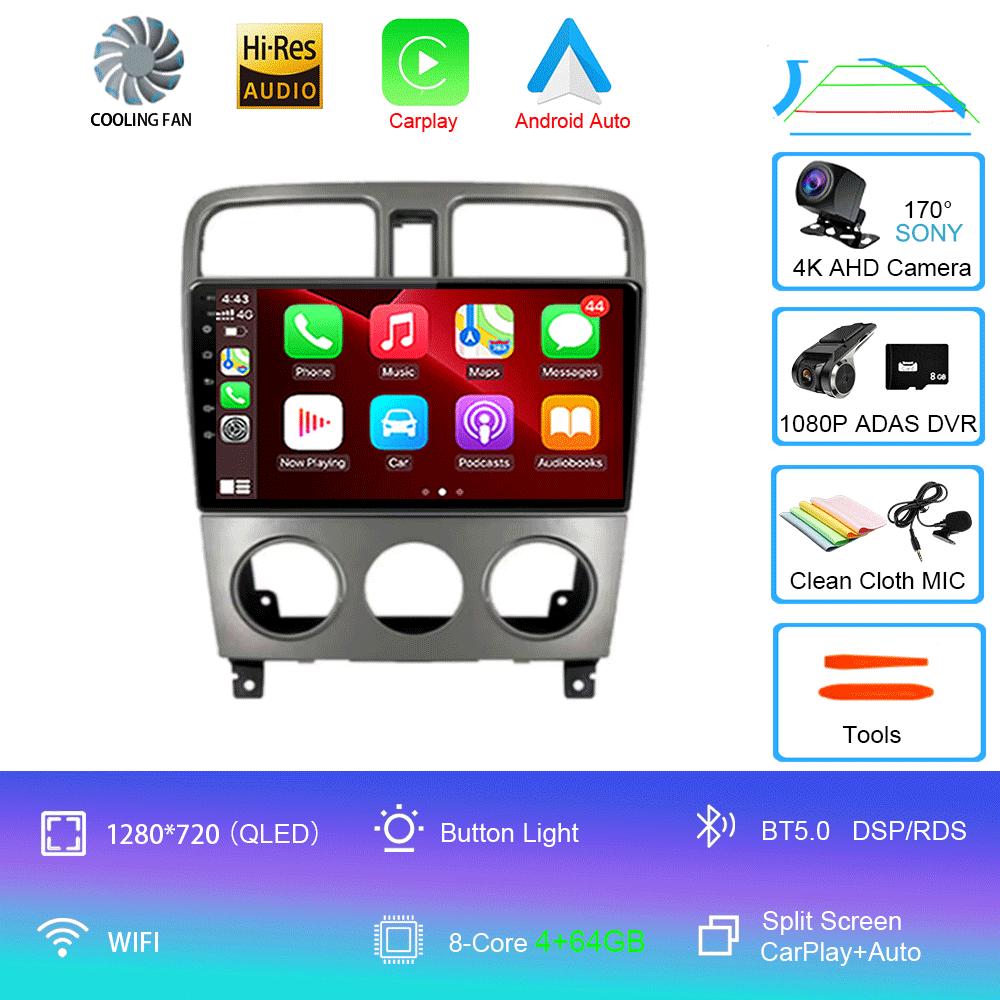 For Subaru Forester SG 2004 - 2008 Car Radio Android 14 Carplay Navigation GPS Multimedia Player 5GWiFi+4G Stereo 2 DIN BT Auto
