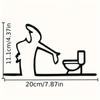 Toilet Cartoon Stickers, Toilet Door Corner Decoration, Self-Adhesive Toilet Signs, Black Frame Home Bathroom Decoration