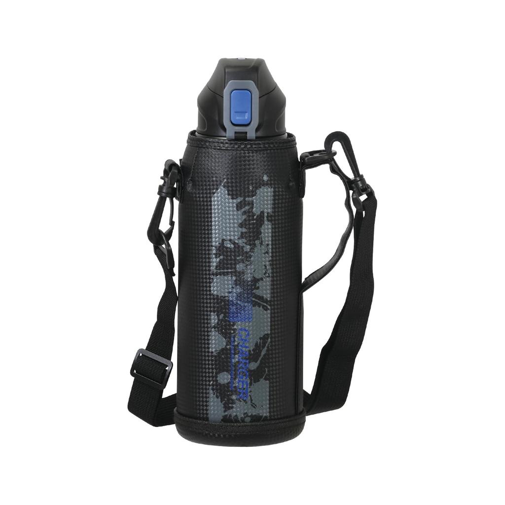 Pearl Metal Water Bottle Bottle 1100ml Direct Drinking Cold Sports Drink with Pouch Blue X Black Fast Charger 1.1L HC-180