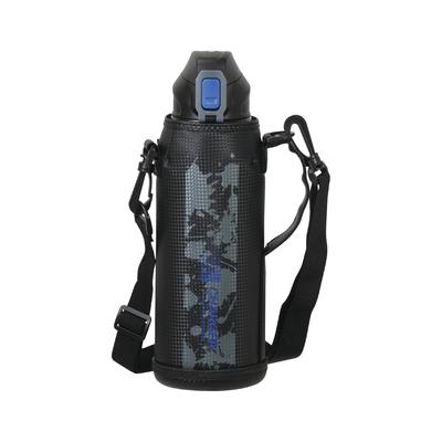 Pearl Metal Water Bottle Bottle 1100ml Direct Drinking Cold Sports Drink with Pouch Blue X Black Fast Charger 1.1L HC-180