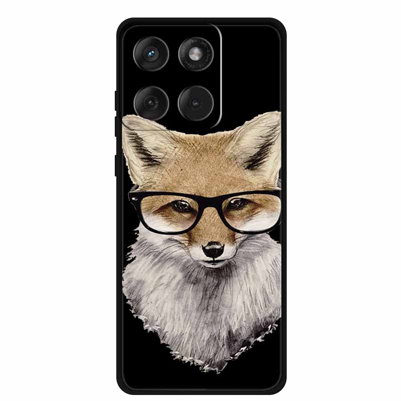 For Motorola G67 Power 5G 2025 Case Shockproof Soft Black Silicone Cute Cat Coque For Moto G67 Power Case 6.7" Cartoon Bumper
