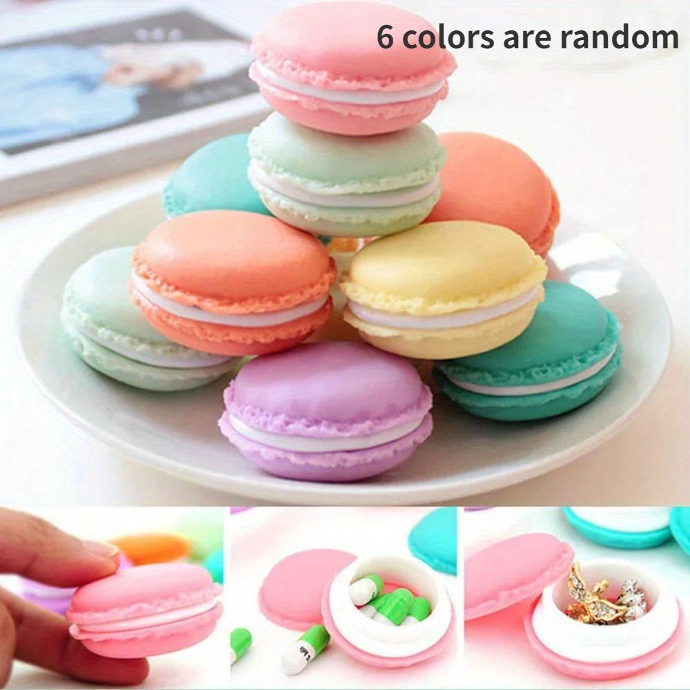 6 Random Colors Macaron Storage Box Candy Organizer for Eraser Gift Stationery Office School Supplies Mini Jewelry Box Portable Sundries Storage Box