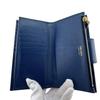 PRADA 1ML005 flap saffiano leather Bifold Wallet blue leather Women Used