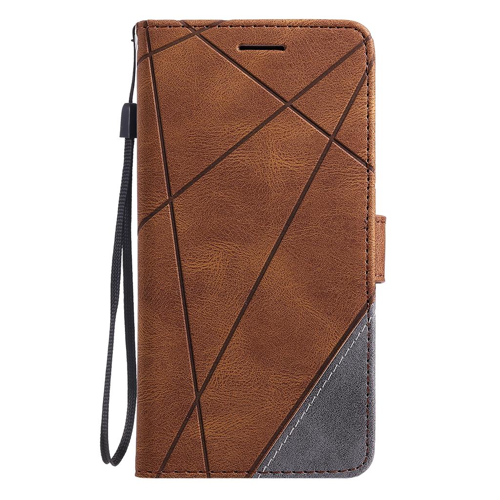 Leather Case for Honor X9c 5G/Magic7 Lite 5G/X60 Pro 5G Imprinted Lines Splicing Wallet Phone Cover
