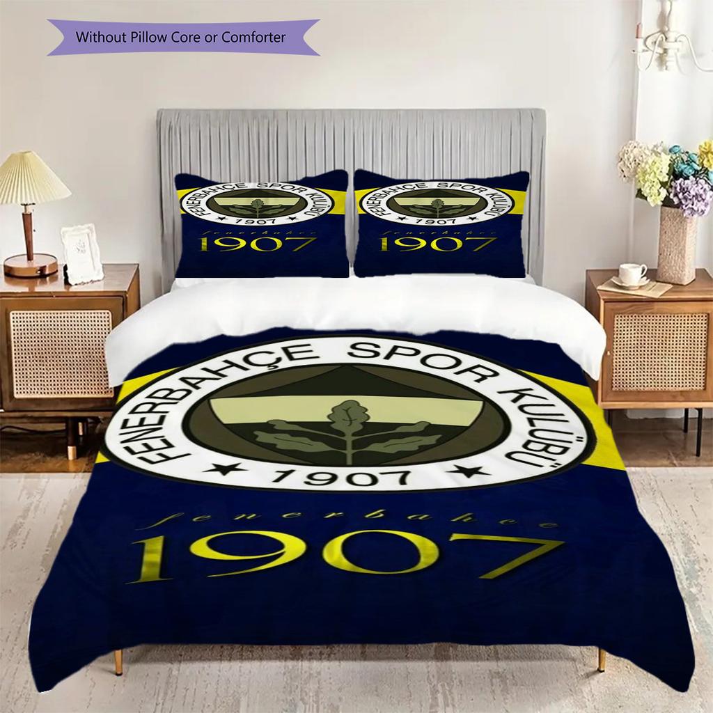 Set di tre pezzi Fenerbahe Heritage Pride (1 * copripiumino + 2 * federa, senza nucleo) Regalo di Natale e compleanno 2D Piatto Morbido e confortevole