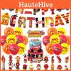 Fournitures de Fête de Pompiers de Haute Qualité Thème Pompier Insert pour Gâteau Ballon Set de Drapeaux à Tirer