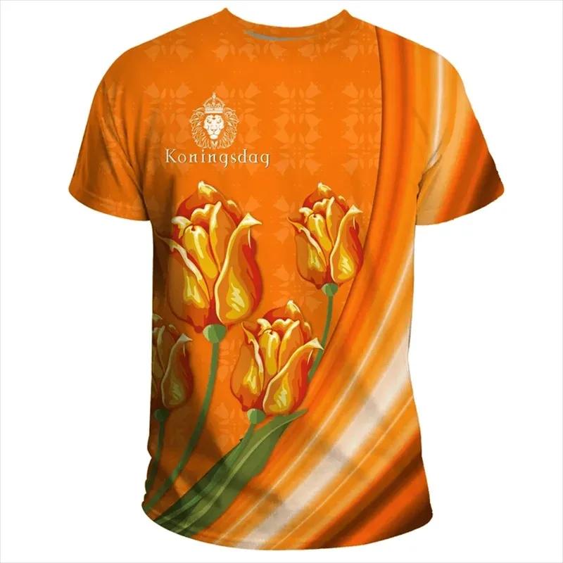 2024 Netherlands Flag 3D Printed Kids T-shirt Summer Men T-shirt Women Tees Sports Jersey T-shirts for Boys Tops Children Tops