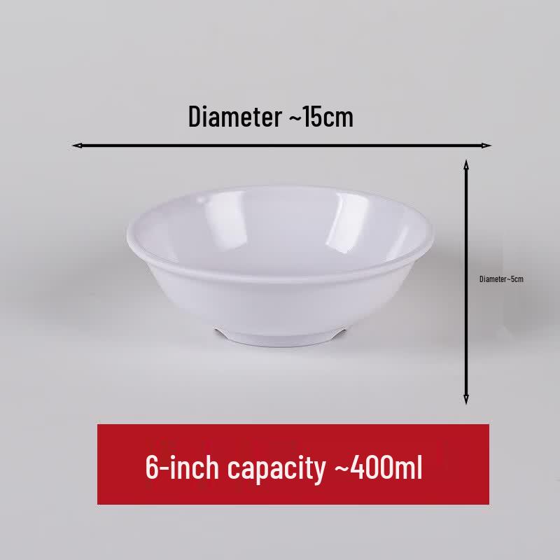 Chinese Melamine Anti-slip Dining Bowl & Spoon Set 6 inch