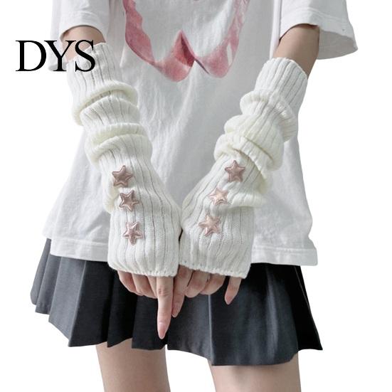 Lolita-Stil Armstulpen Sternenstrick-Stulpen, Fingerlose Handschuhe für Damen Mädchen, Gothic-gestreifte Häkel-Ärmel, Cosplay-Kostüm und Tägliche Kleidung