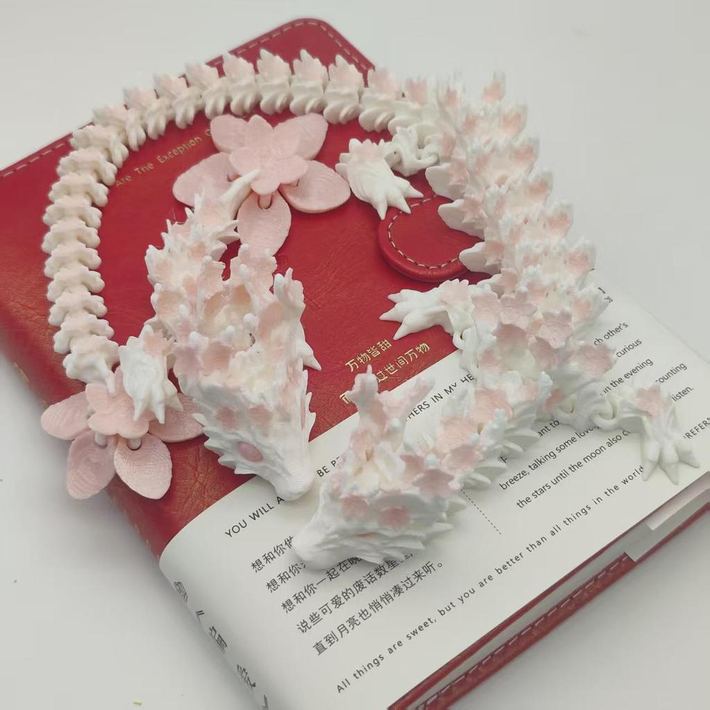 3D Printed Cherry Blossom Dragon Toy: Articulated, Transformable Figure - Bestseller Gift Craft