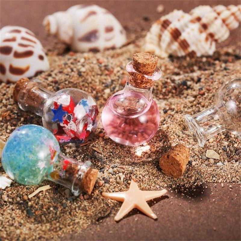 1 Stück Wunschflasche Transparent Schlüsselanhänger Anhänger Mini Glasflasche Herzförmiger Schlüsselanhänger Engels-Schlüsselanhänger