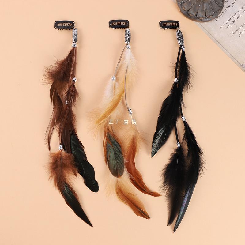 Bohemian Feather Hairband Women'S Festive Masquerade Carnival Hippies Costume Indian Prom Gypsy Long Tassel Hair Accessories