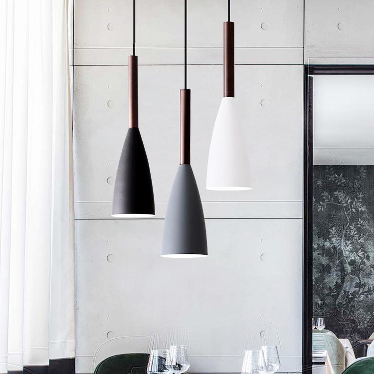 Nordic Modern Triple Pendant Light - Black, White, Grey for Dining, Bedroom, Bar