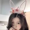 Colorful Easter Garland Artificial Flower Bunny Ears Hair Hoop  Costume Party Accessories