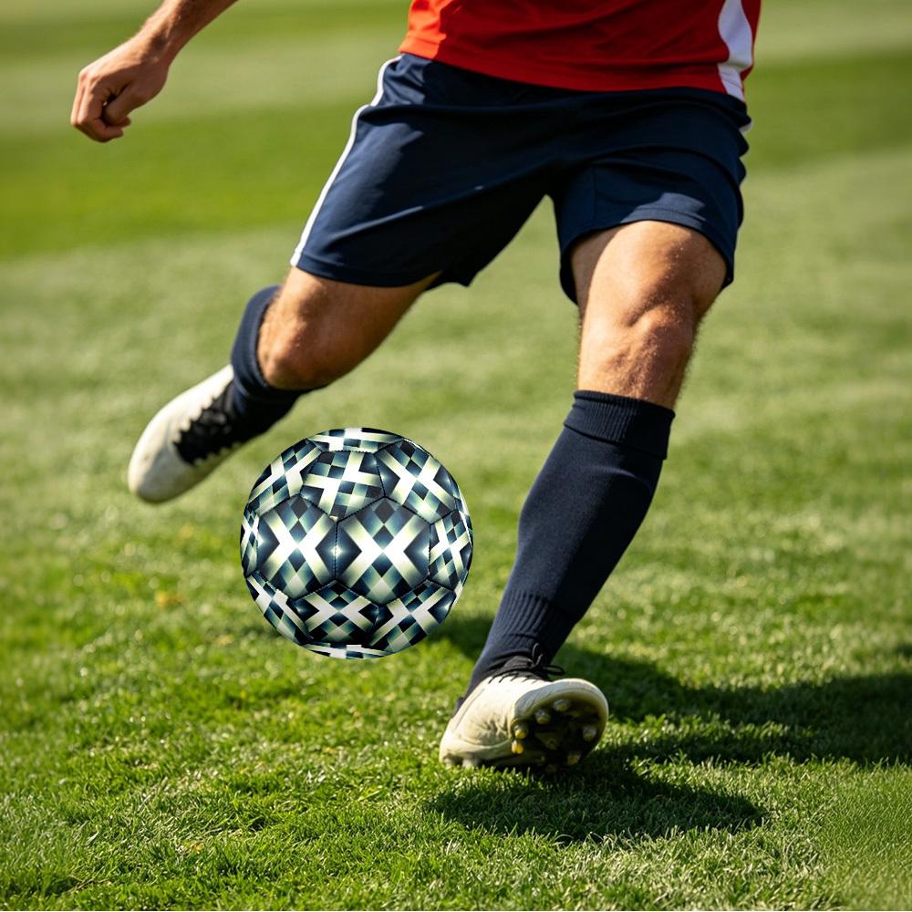1pc Geometric Lights Size 5 Soccer Ball Professional Match Training Football Indoor &Outdoor Sports Ball Lightweight Durable c65200