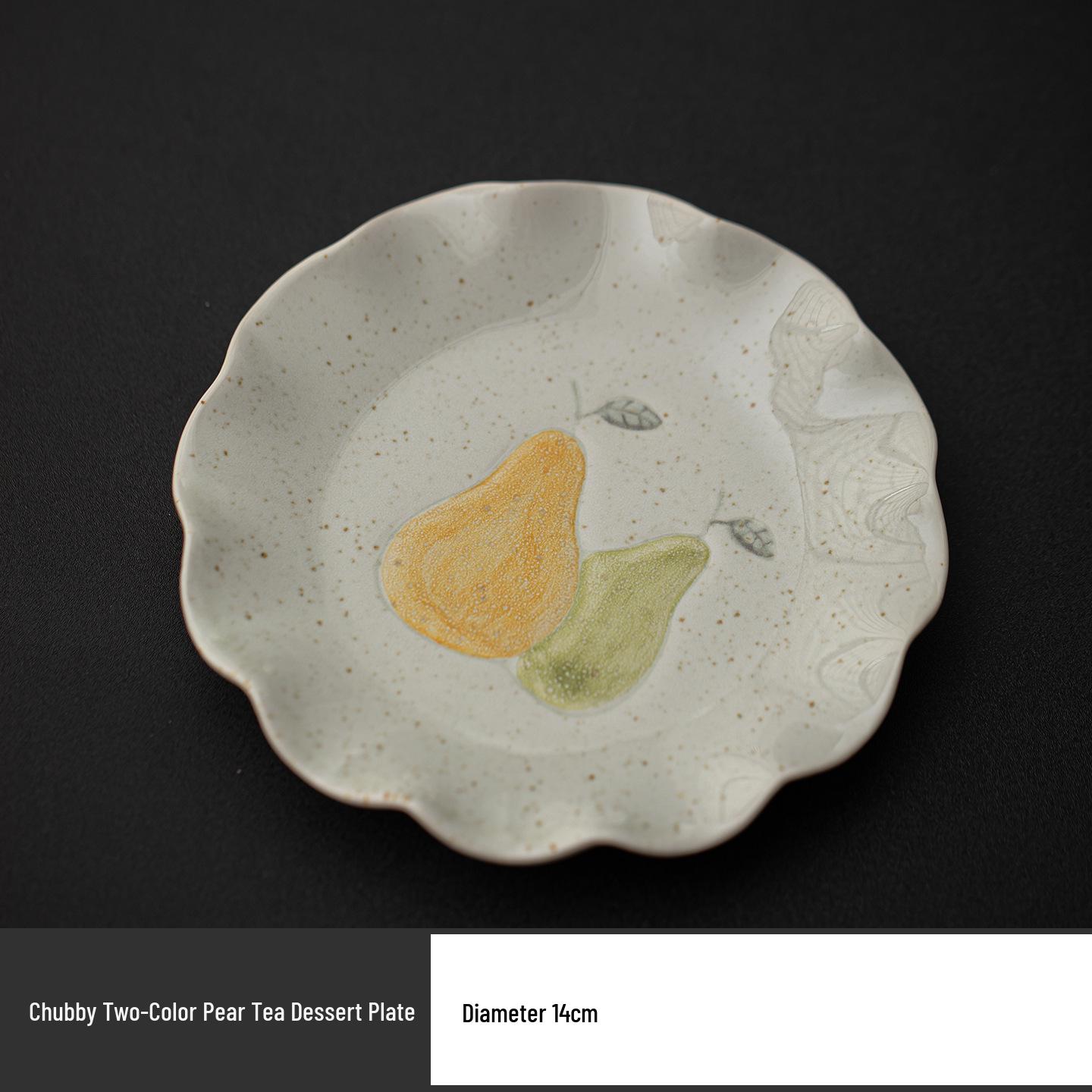 3D Hand-Painted Fruit Embossed Ceramic Cup and Saucer Set Apple Pear Design 250ml