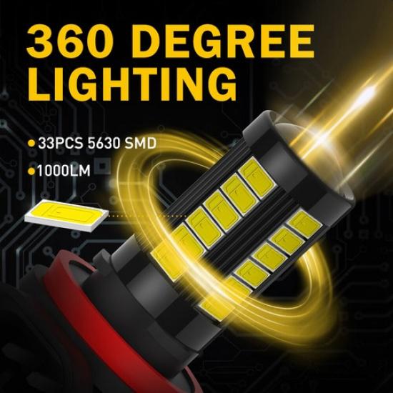 2Set High Power HD Bulbs H11 LED Fog Light for Honda Accord 2006-2015 Civic 2006