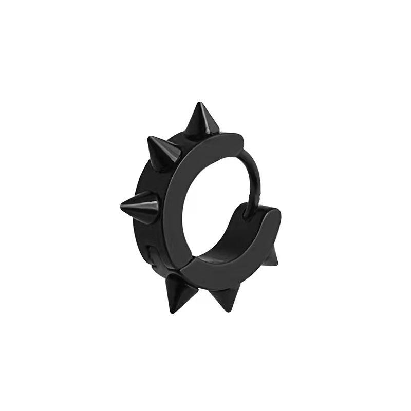 Direct Stainless Steel Tapered Ear Buckle Trend Hip Hop Six Spiked Earrings Piercing Personalized Ear Clips Earrings